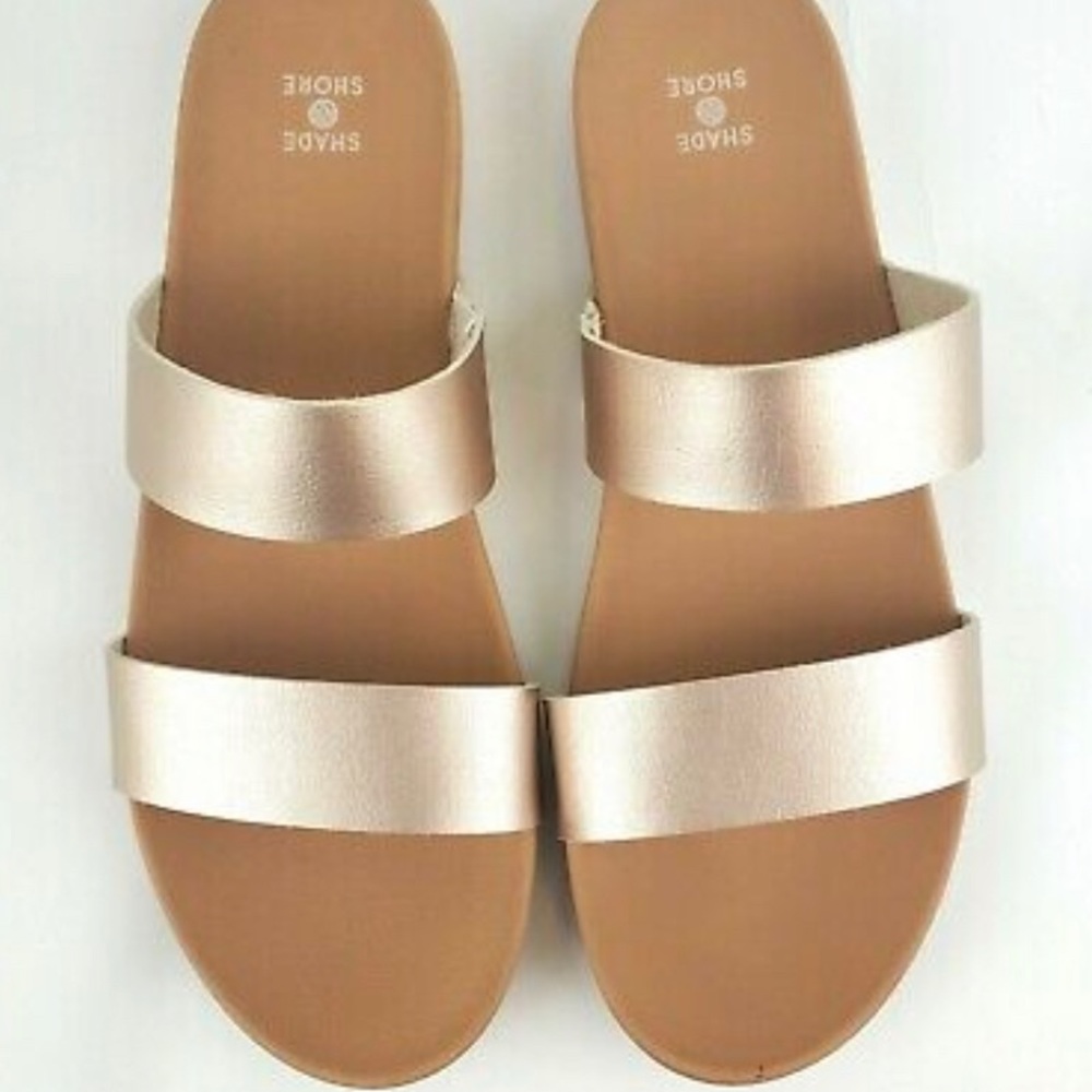 Shade & Shore brand Rose gold slides